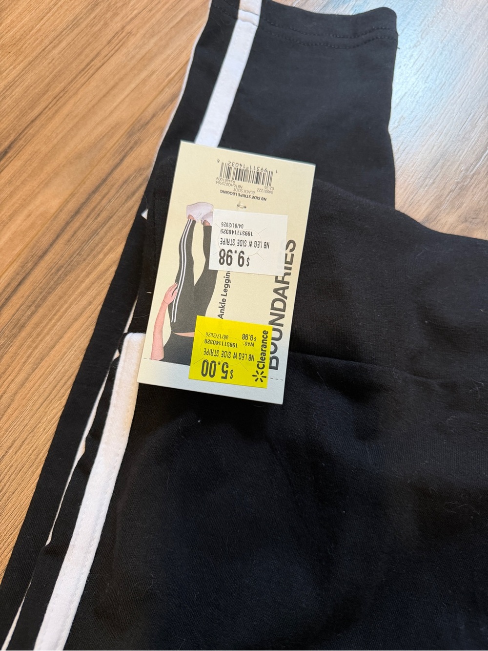 No Boundaries Black Leggings with White Side Stripes - Picture 3 of 4